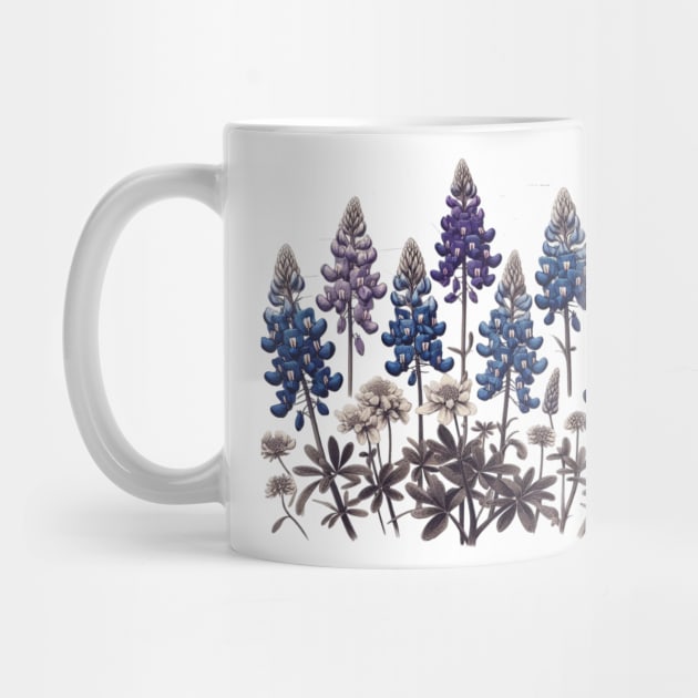 Vintage Bluebonnets Botanical by Nancy 